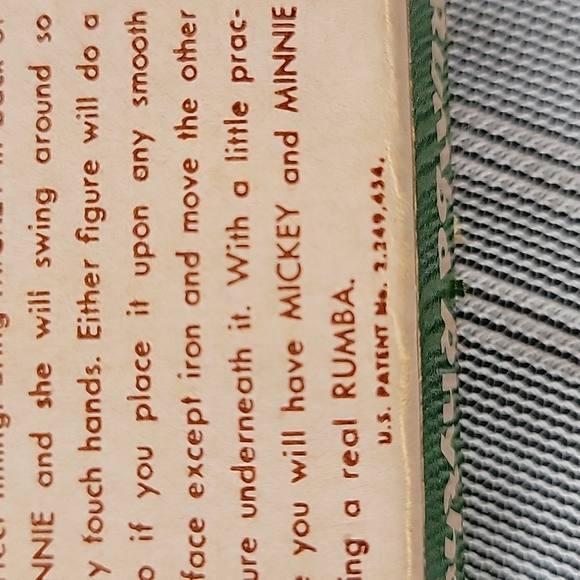 Rare 1950's DisneyMickey & Minnie "Rumba Rhythm" Magnetic Patent Pending Edition - Picture 9 of 9